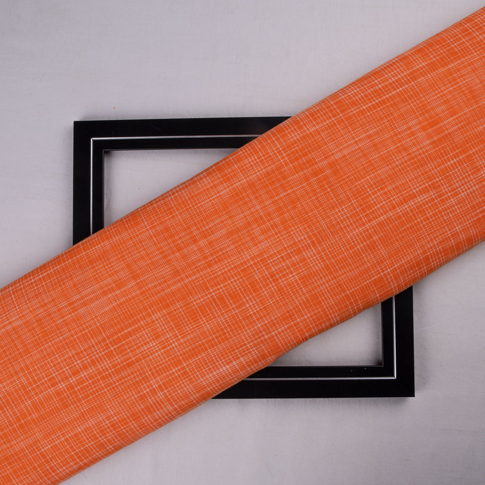 Orange Yarn Tie-Dye 90 GSM Pure Cotton Fabric