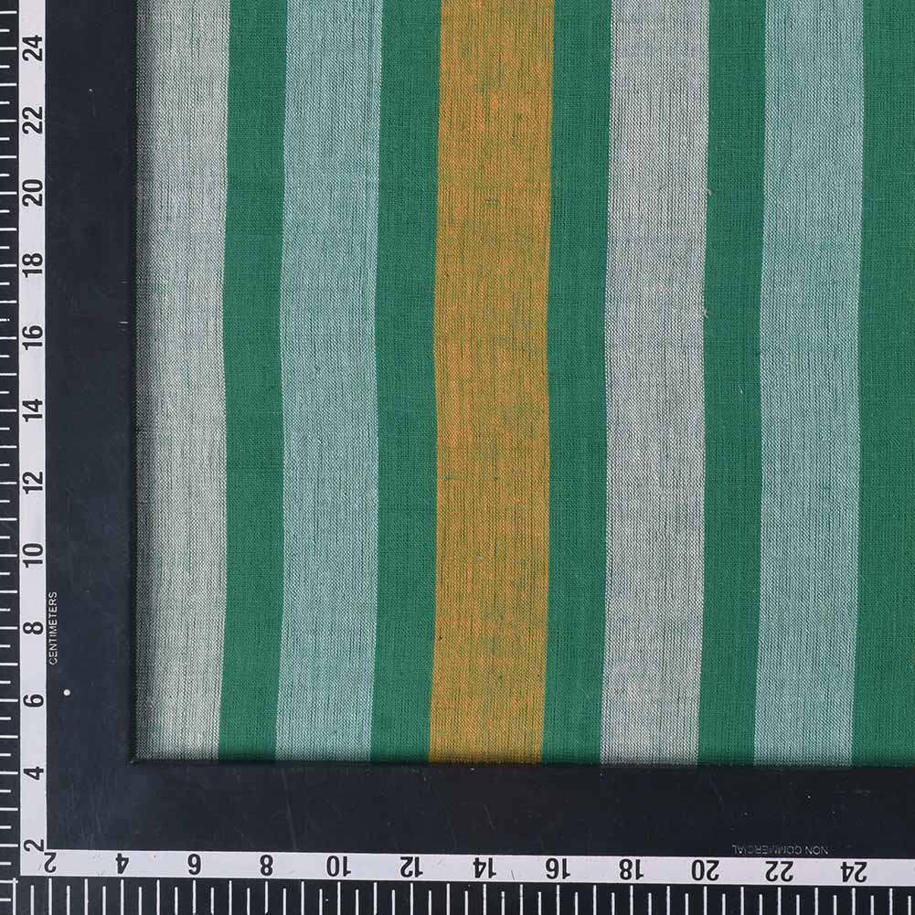 STRIPE MULTICOLOR PURE COTTON 98 GSM HANDWOVEN FABRIC 271