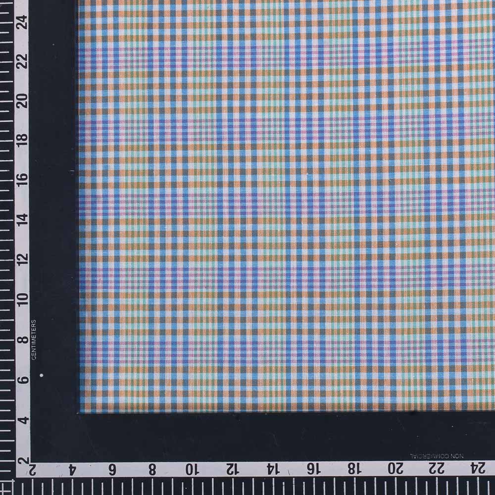 CHECK MULTICOLOR PURE COTTON 92 GSM HANDWOVEN FABRIC