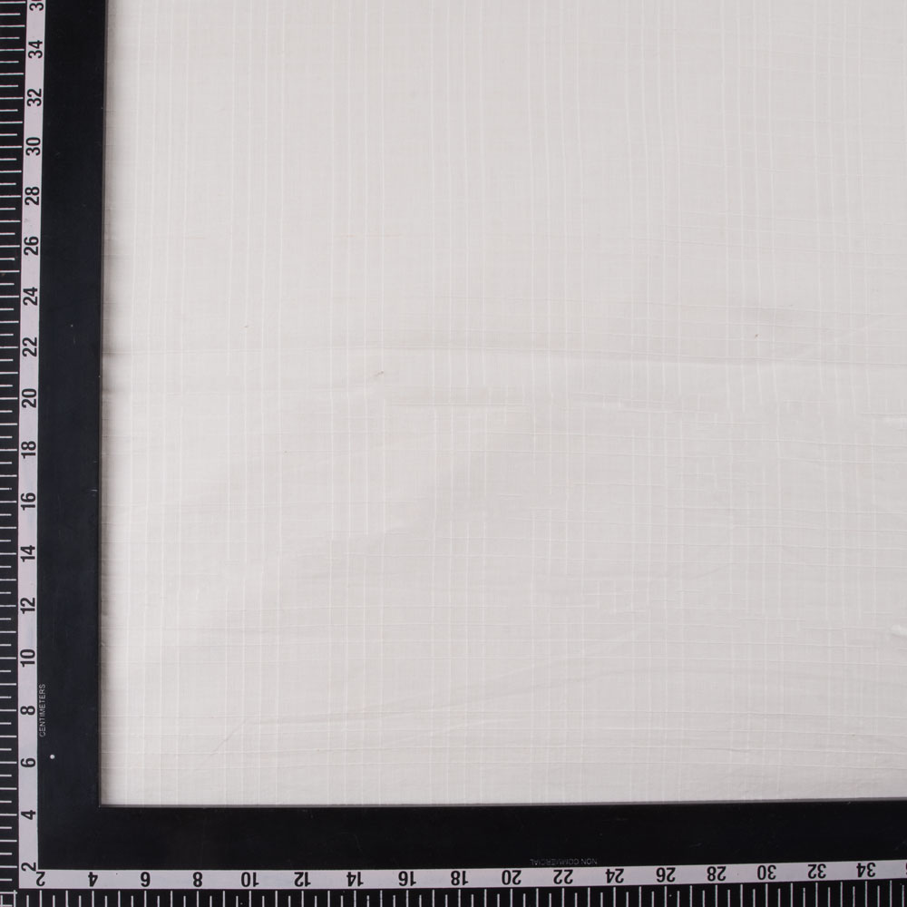 WHITE CHECK COTTON CHIFFON 56 GSM HANDWOVEN FABRIC | BLEACHED WHITE & DYEABLE 02
