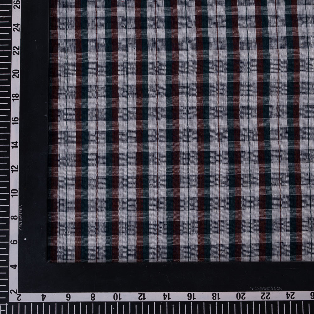 CHECK BLACK PURE COTTON 92 GSM HANDWOVEN FABRIC