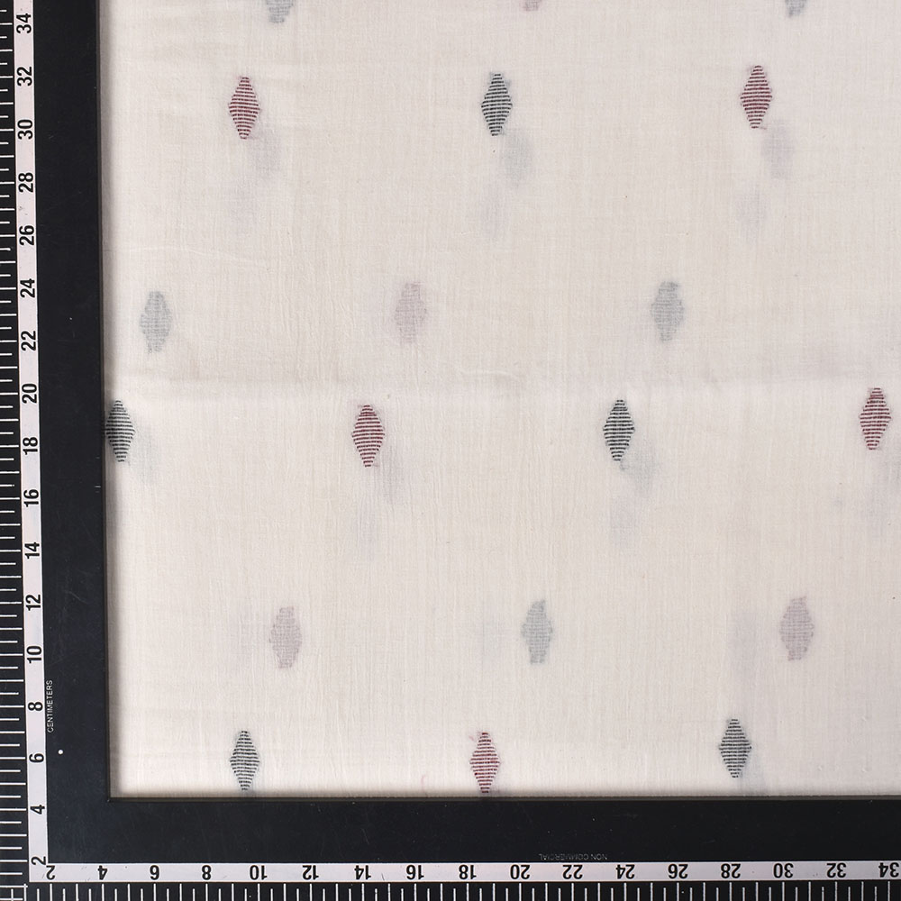 GEOMETRIC CREAM JAMDANI PURE COTTON 55 GSM FABRIC 95