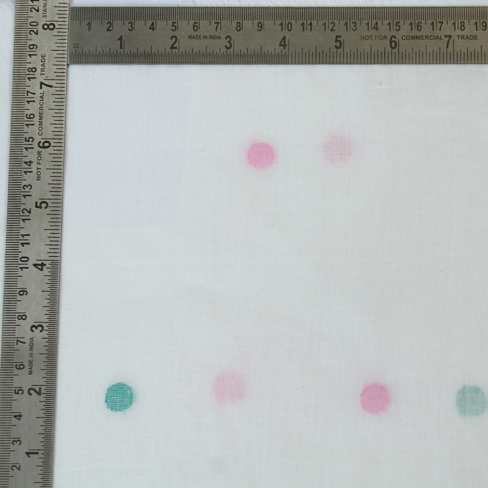 GEOMETRIC CREAM JAMDANI PURE COTTON 55 GSM FABRIC