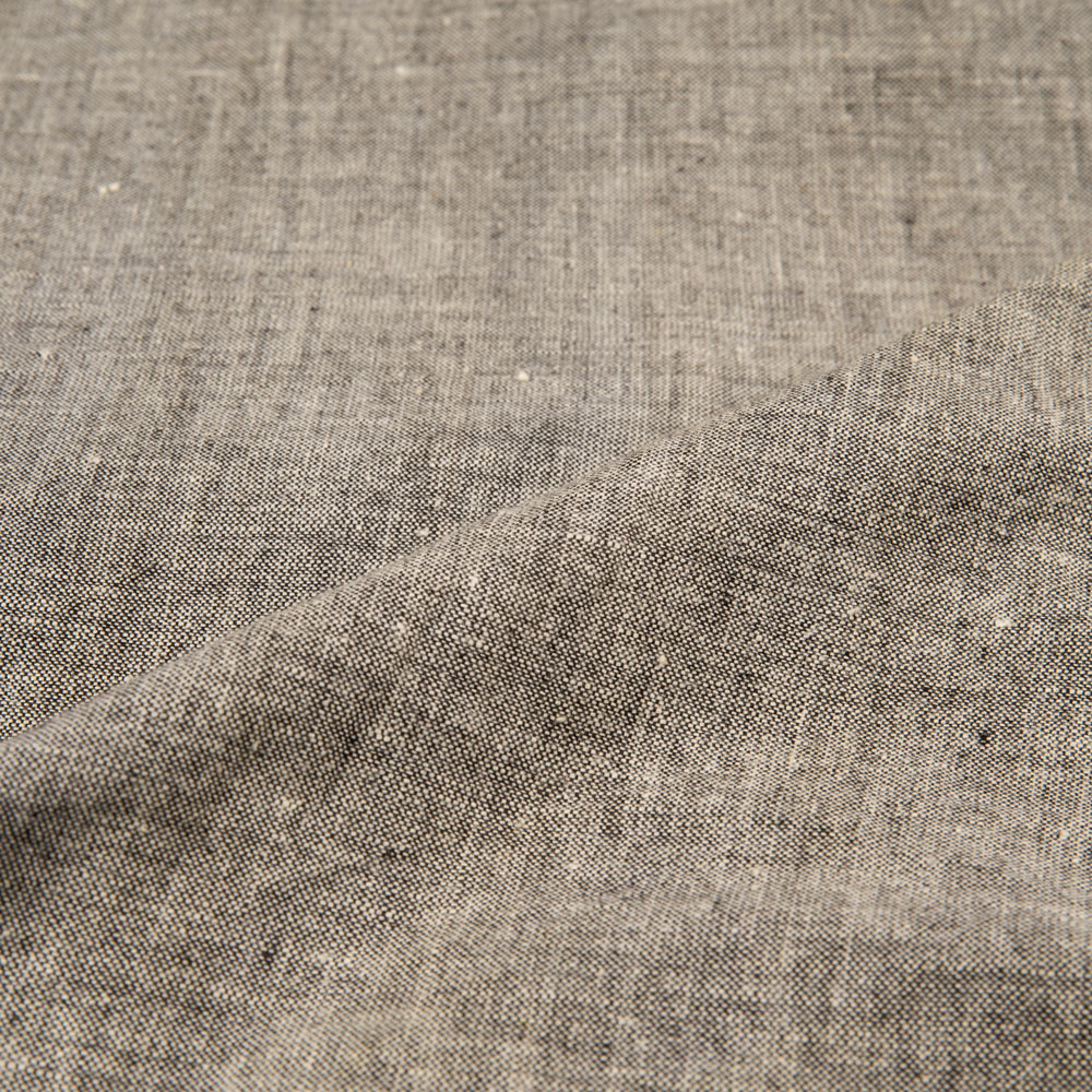 CHAMBRAY DARK GREY KHADI COTTON 105 GSM HANDWOVEN FABRIC