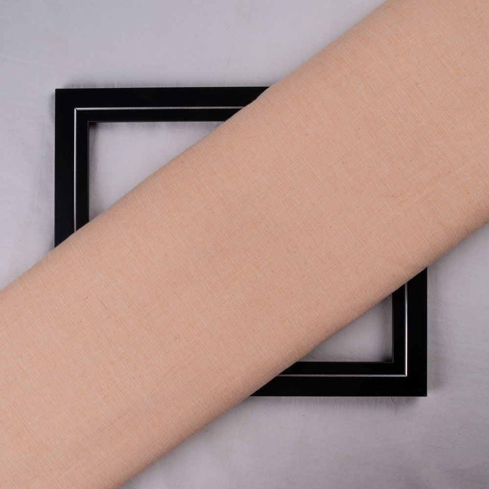 Chambray Peach Pure Cotton 104 GSM Handwoven Fabric