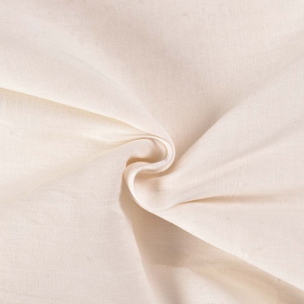 Plain White Linen And Cotton Blend 150 GSM Handwoven Fabric
