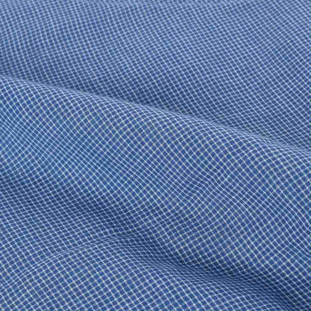CHECK BLUE WHITE PURE COTTON 50 GSM HANDWOVEN FABRIC