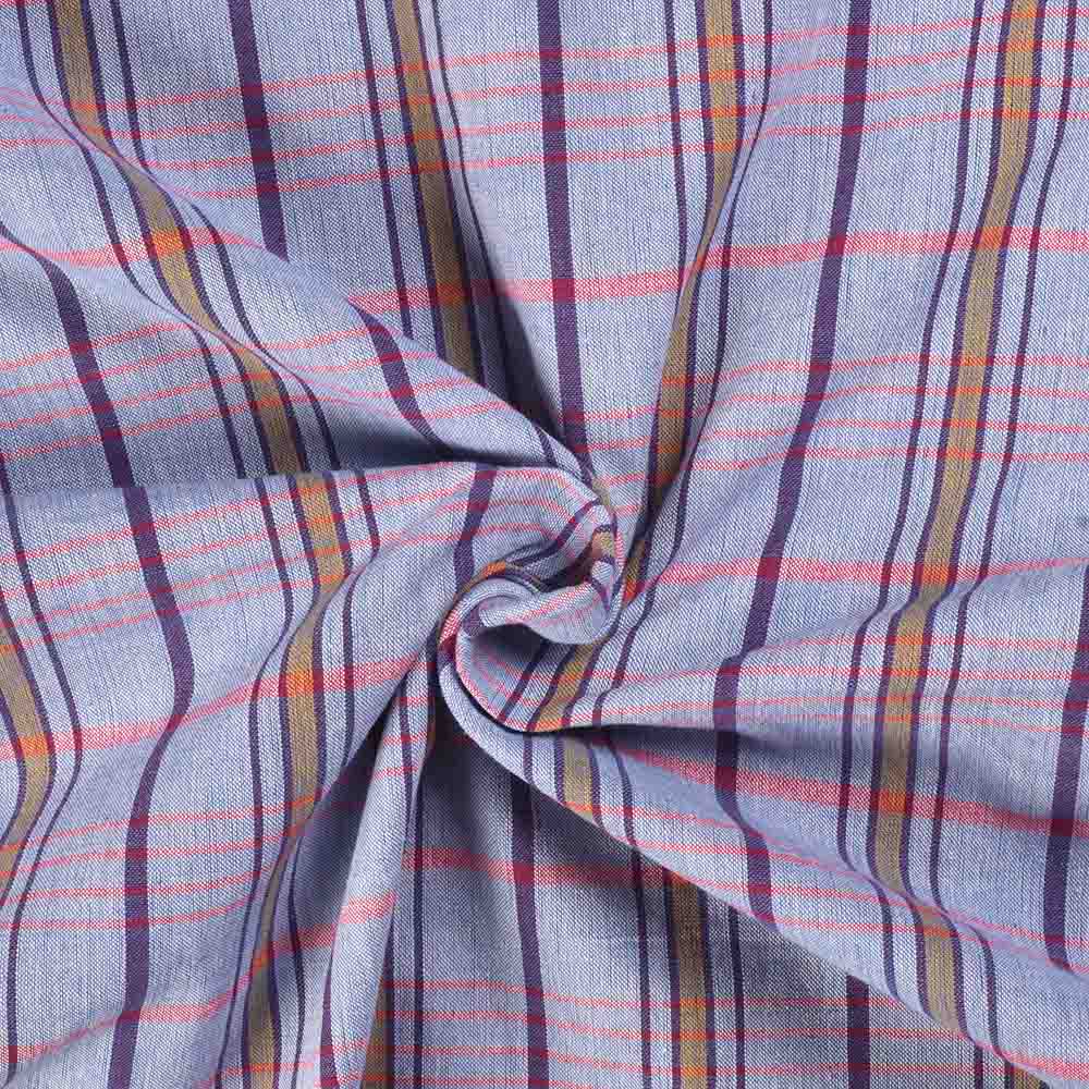 Check Multicolour Pure Cotton 93 GSM Handwoven Fabric