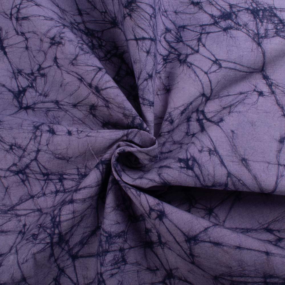 Abstract Purple Batik Printed Khadi Cotton 105 GSM Handwoven Fabric 22