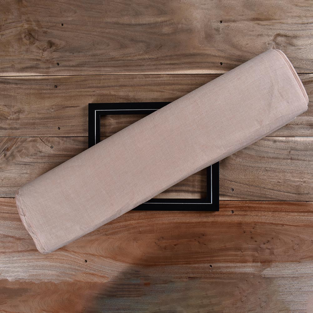 Chambray Beige Khadi Cotton 62 GSM Handwoven Fabric B16b