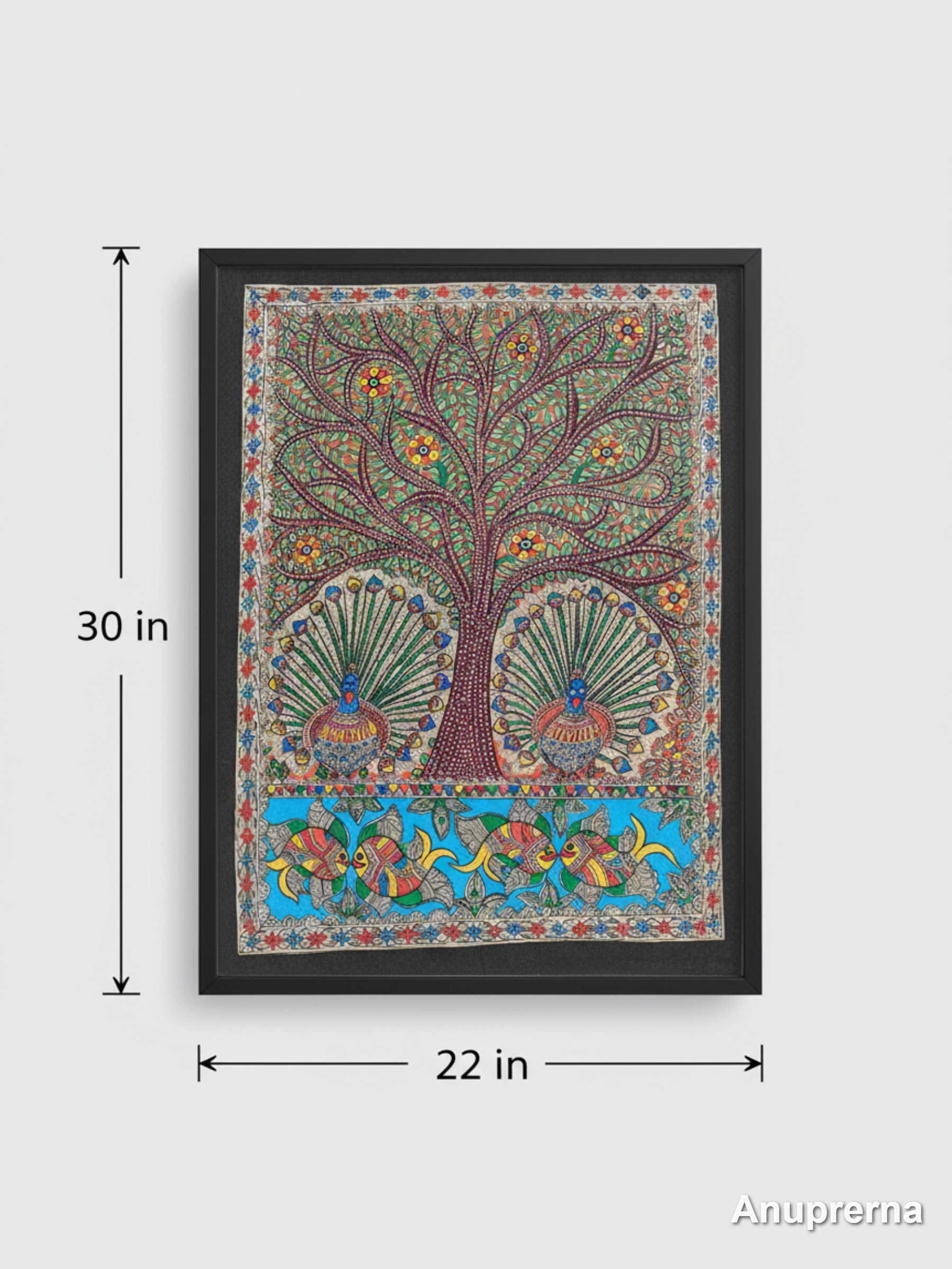 Living Of Land & Water Madhubani Wall Art Decor