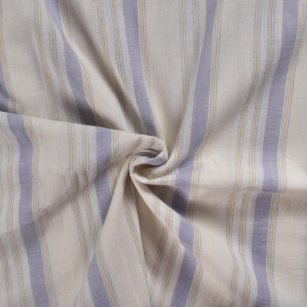 Stripe White & Purple Pure Cotton 105 GSM Handwoven Fabric