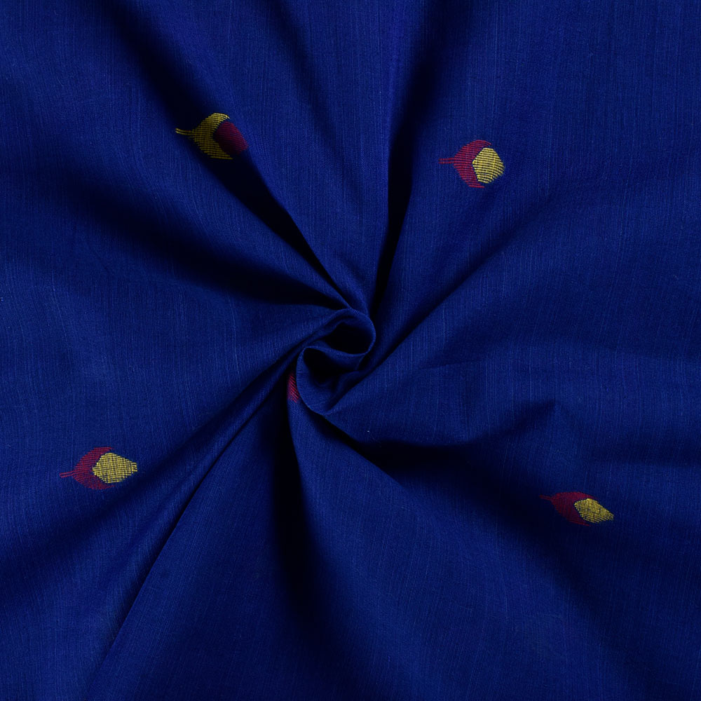 Geometric Blue Jamdani Pure Cotton 60 GSM Handwoven Fabric 239