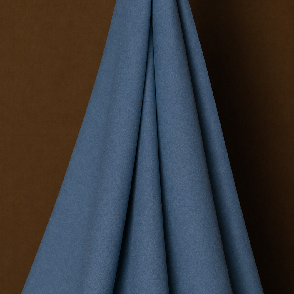 Plain Blue Color Pure Cotton 105 GSM Handwoven Fabric