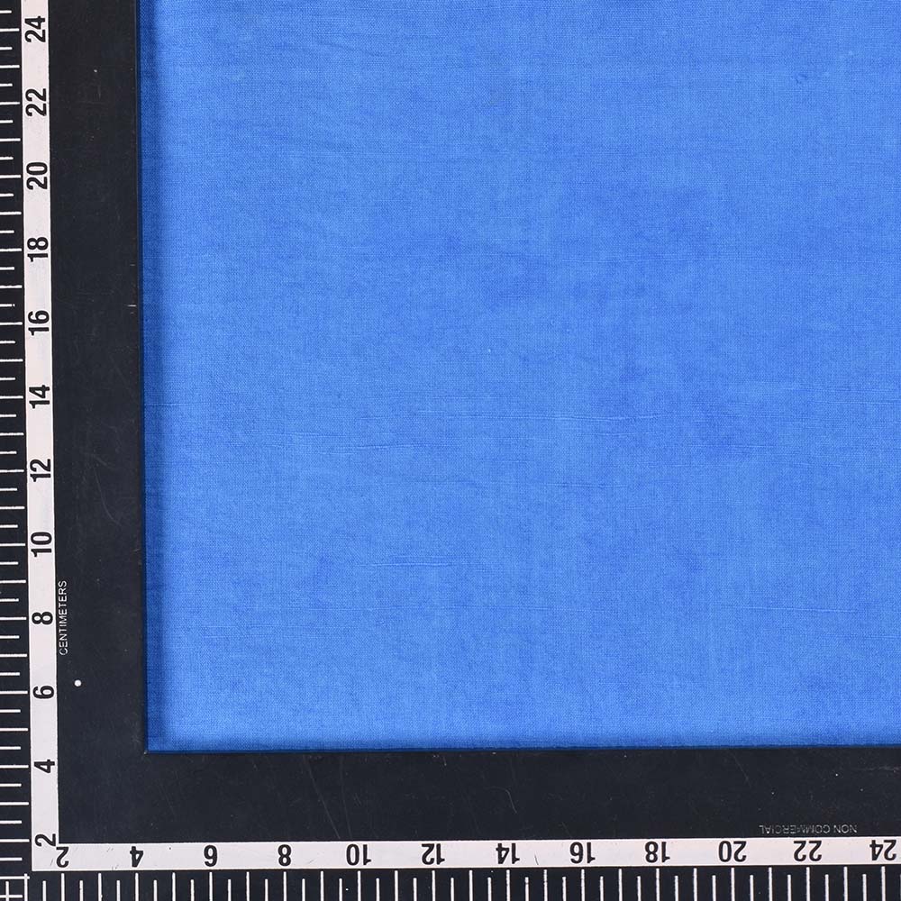 PLAIN BLUE KHADI COTTON 95 GSM HANDWOVEN FABRIC