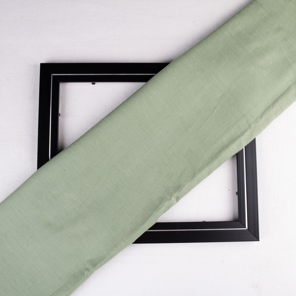 PLAIN LIGHT GREEN NATURAL MULBERRY DYED 115 GSM HANDWOVEN COTTON FABRIC