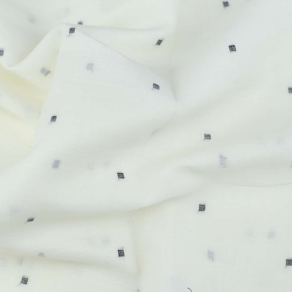 GEOMETRIC CREAMJAMDANI PURE COTTON 55 GSM FABRIC 96