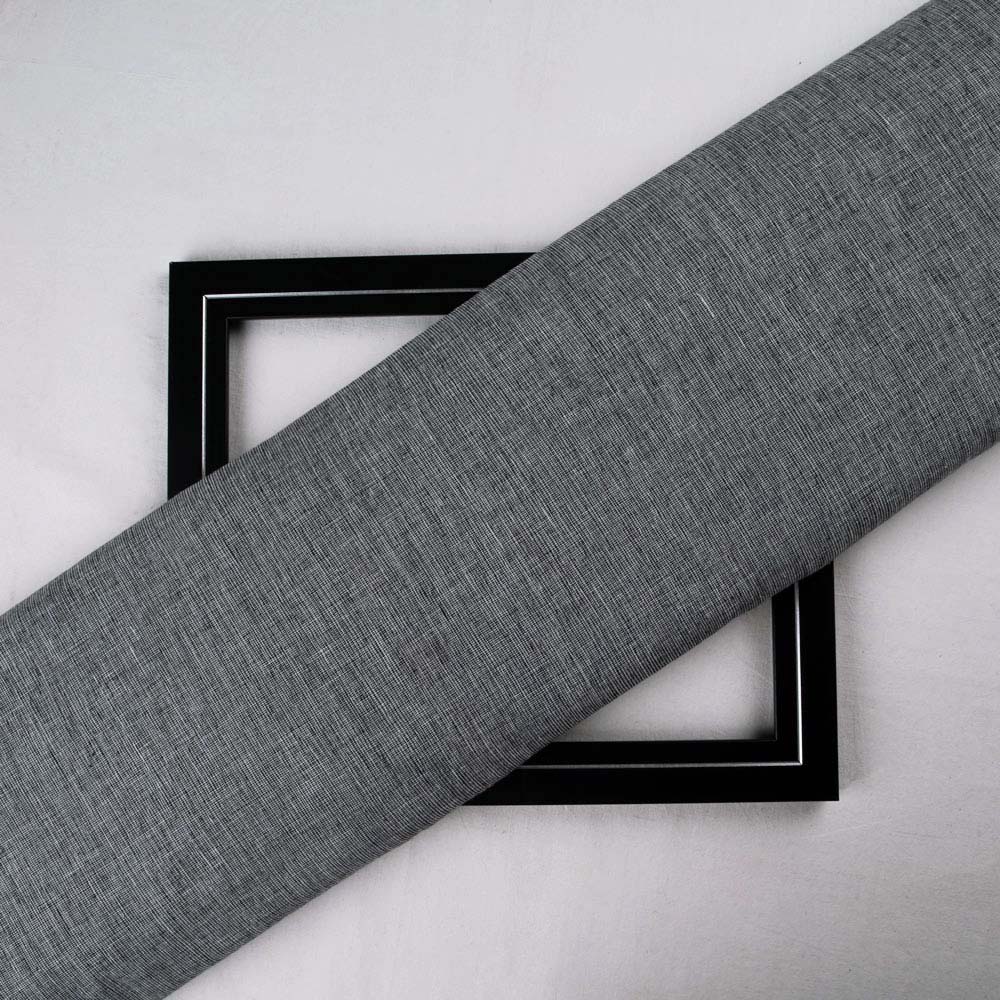 Chambray Grey Pure Cotton 103 GSM Handwoven Fabric