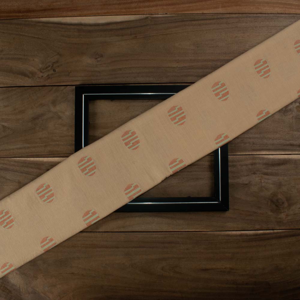 Abstract Brown Jamdani Pure Cotton 115 GSM Handwoven Fabric