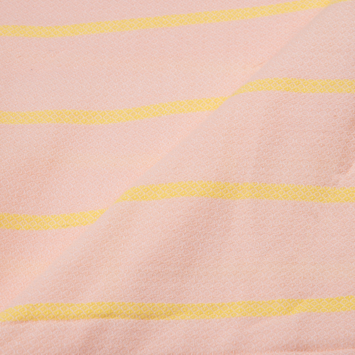 STRIPE PEACH & YELLOW JACQUARD MERCERISED COTTON 114 GSM FABRIC