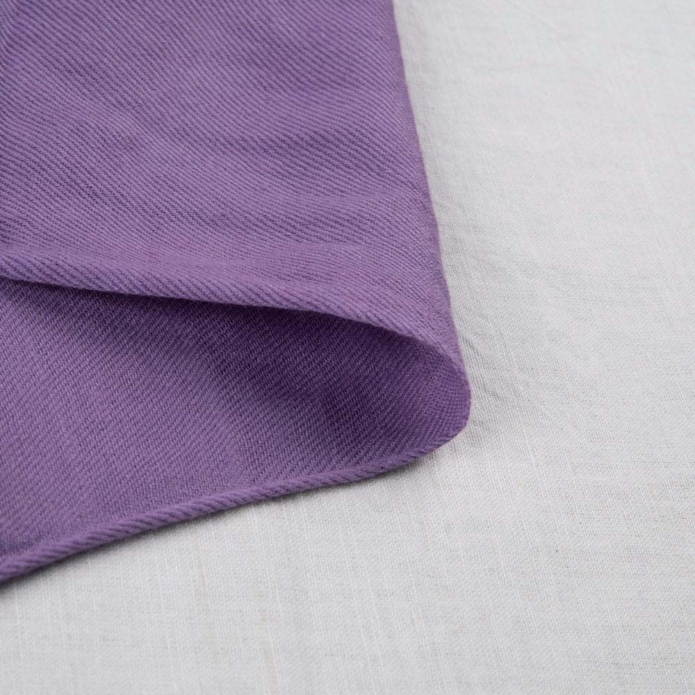 Solid Satin Twill Purple Pure Cotton 102 GSM Handwoven Fabric