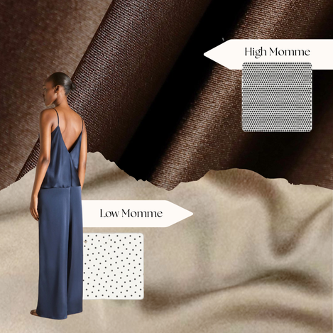 Mulberry silk fabric draped on a garment form, demonstrating fluid fall and clean silhouette.
