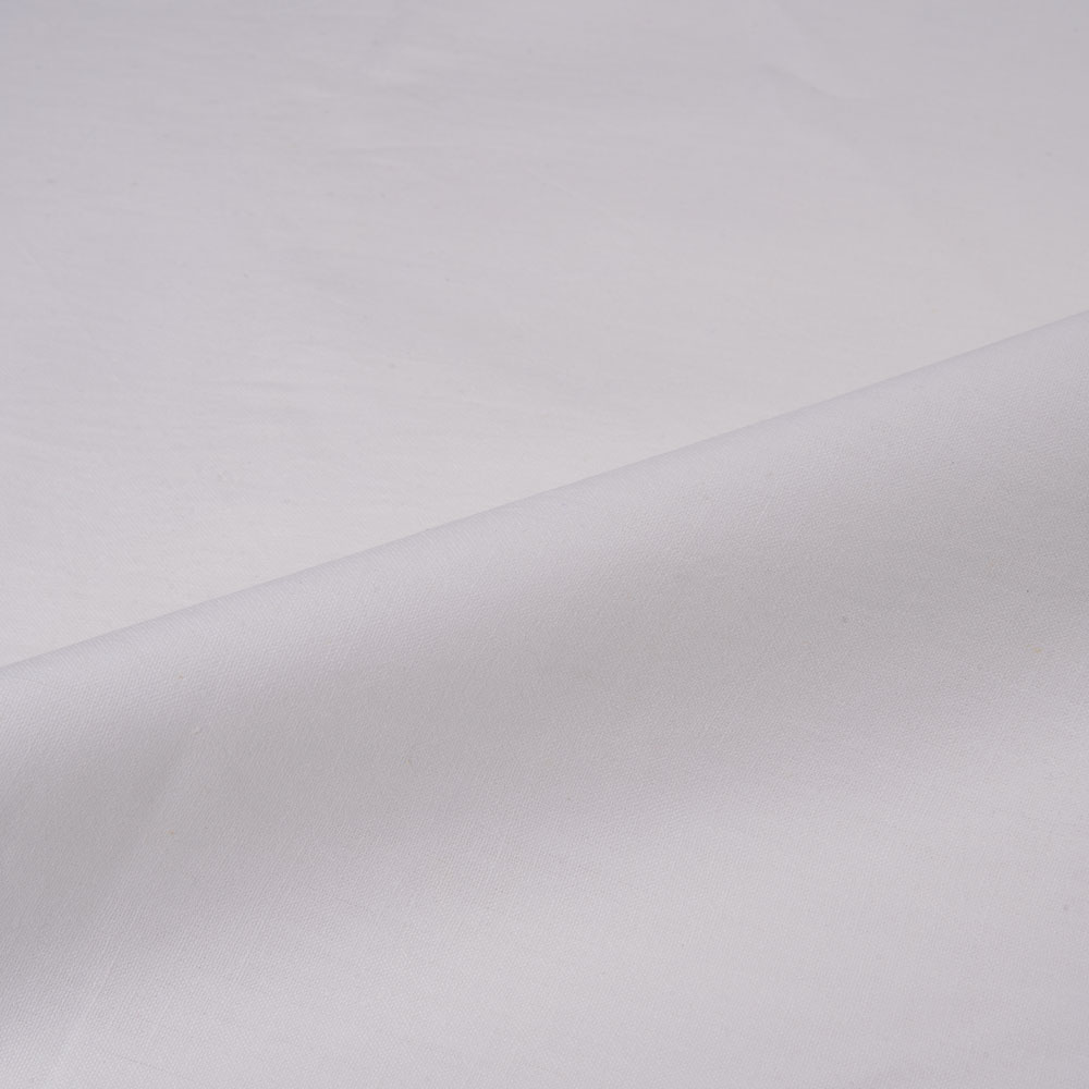 White Cotton 132 GSM Fabric - Bleached White & Dyeable