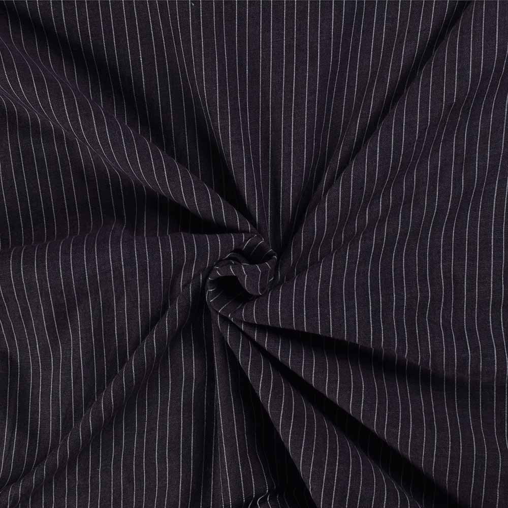 Stripe Black Pure Cotton 110 GSM Handwoven Fabric