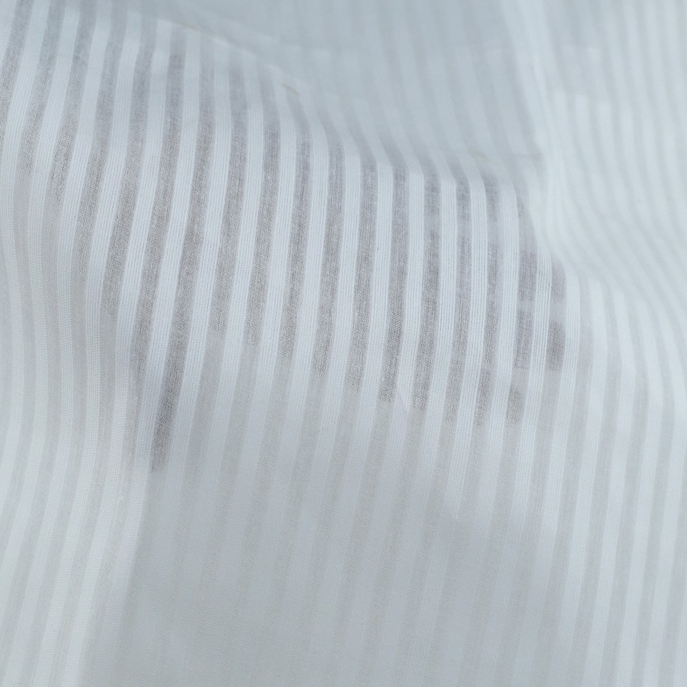 WHITE STRIPE COTTON 89 GSM FABRIC - BLEACHED WHITE & DYEABLE