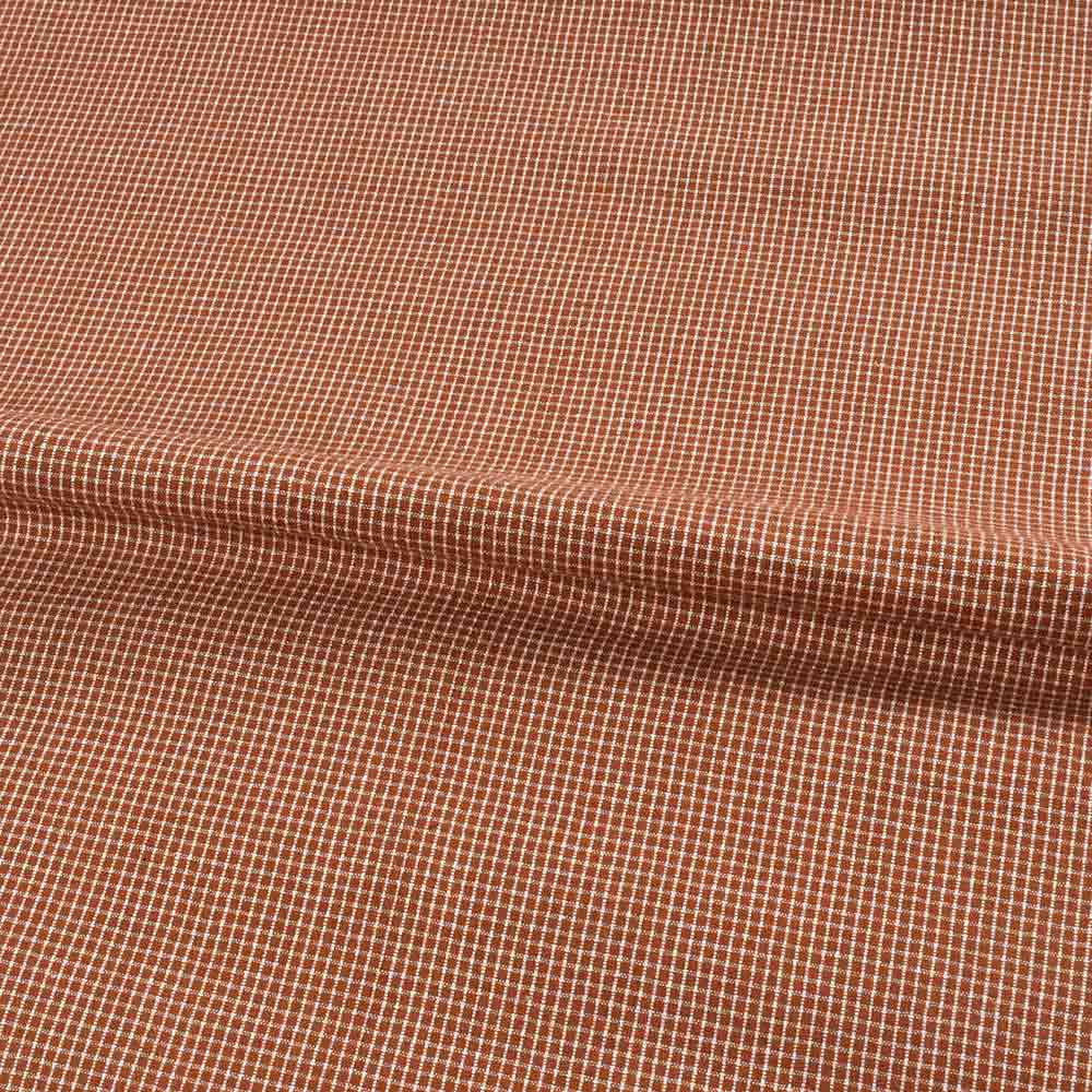 CHECK BROWN PURE COTTON 93 GSM HANDWOVEN FABRIC