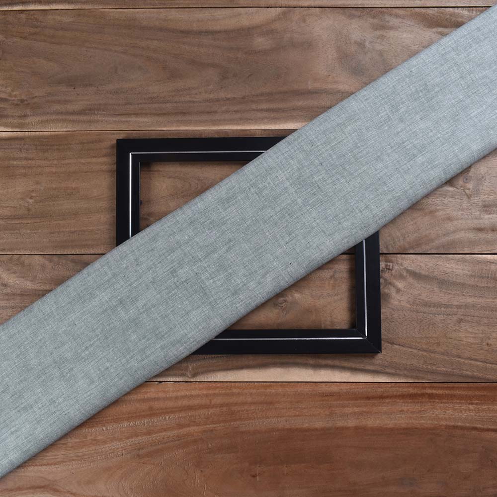 Chambray Grey Khadi Cotton 115 GSM Handwoven Fabric-N29