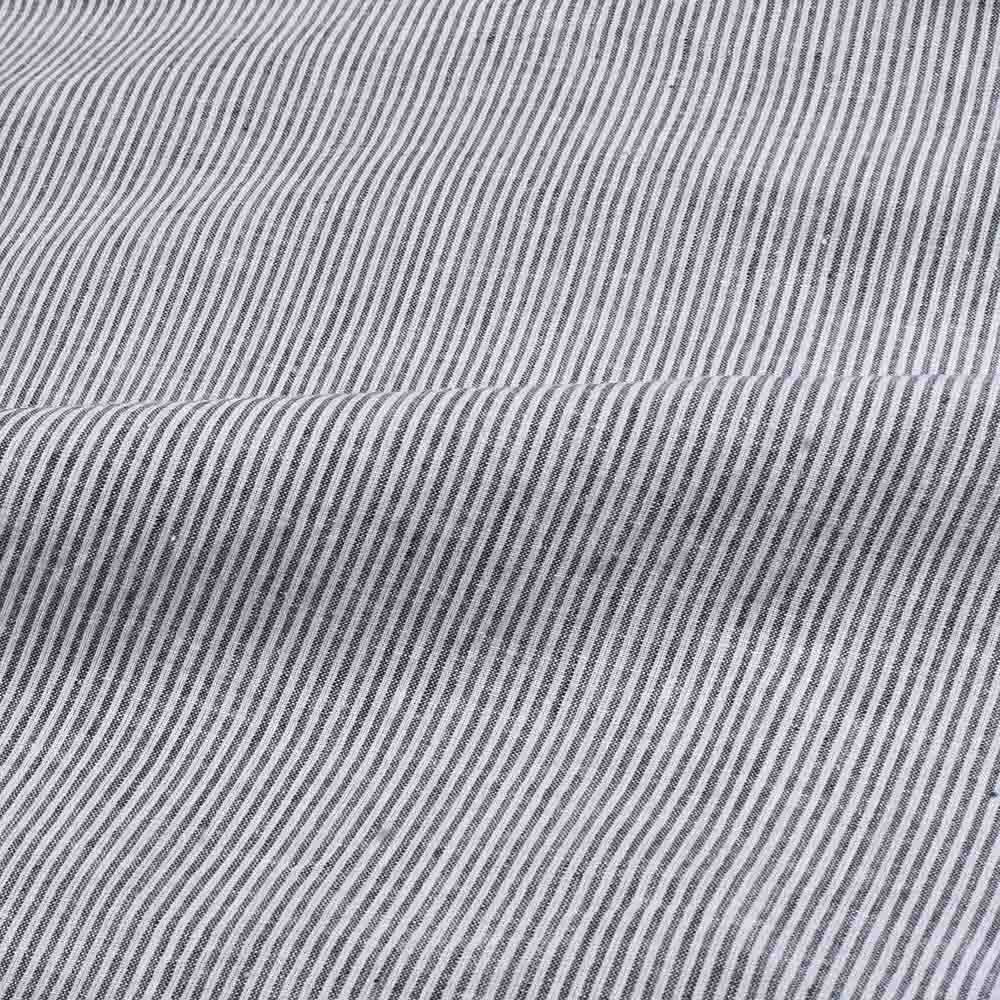 STRIPE GREY & WHITE KHADI COTTON 69 GSM HANDWOVEN FABRIC