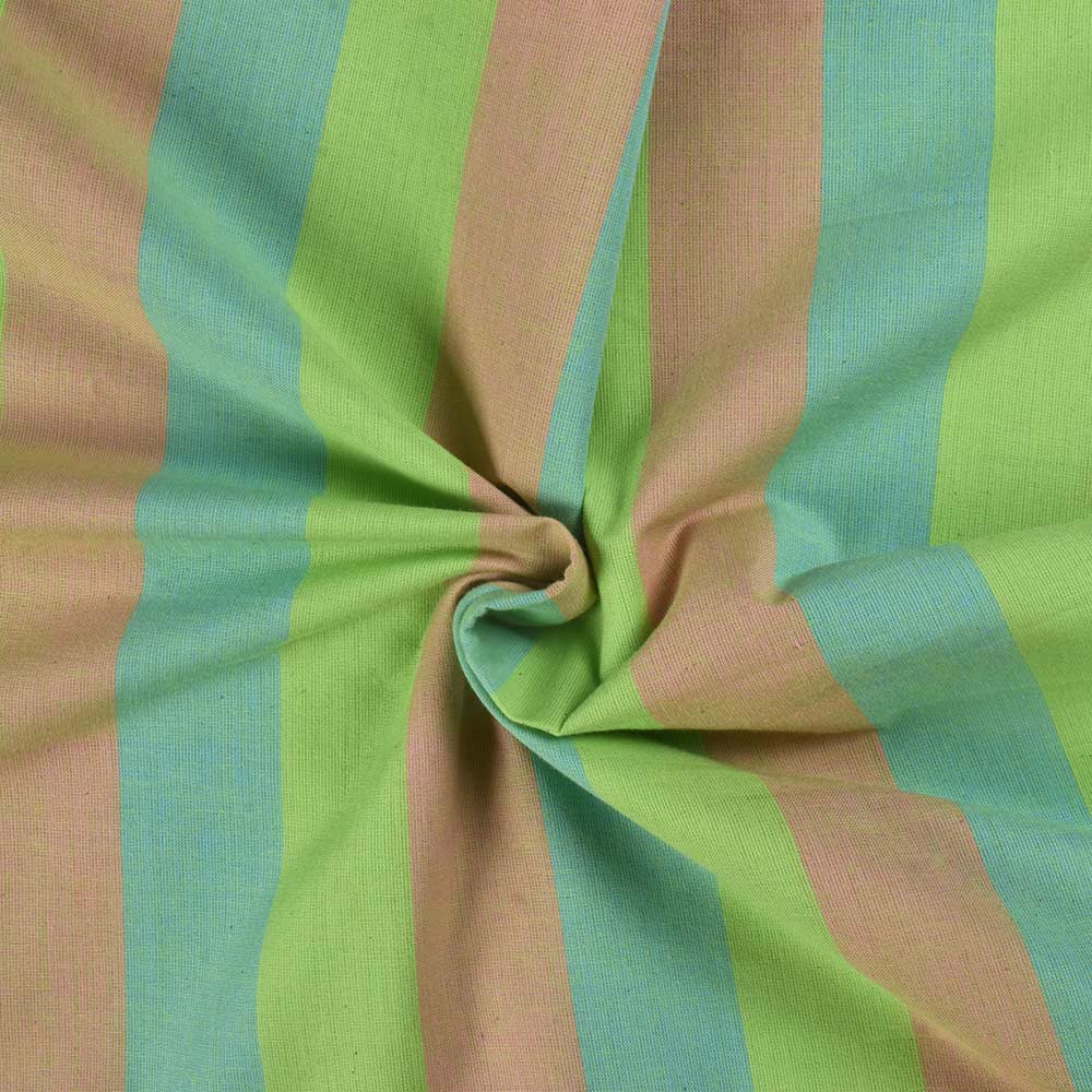 Stripe Multicolor Pure Cotton 98 GSM Handwoven Fabric 257