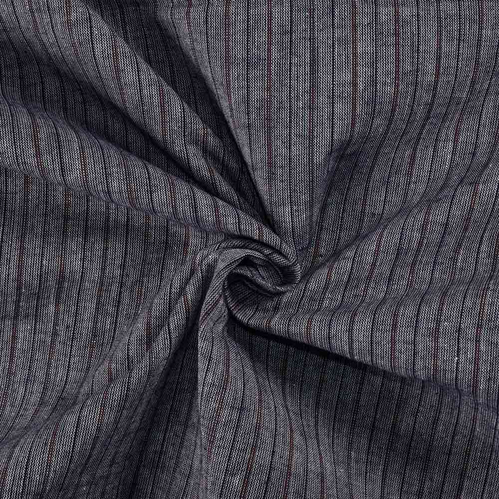 Stripe Black Pure Cotton 98 GSM Handwoven Fabric 229