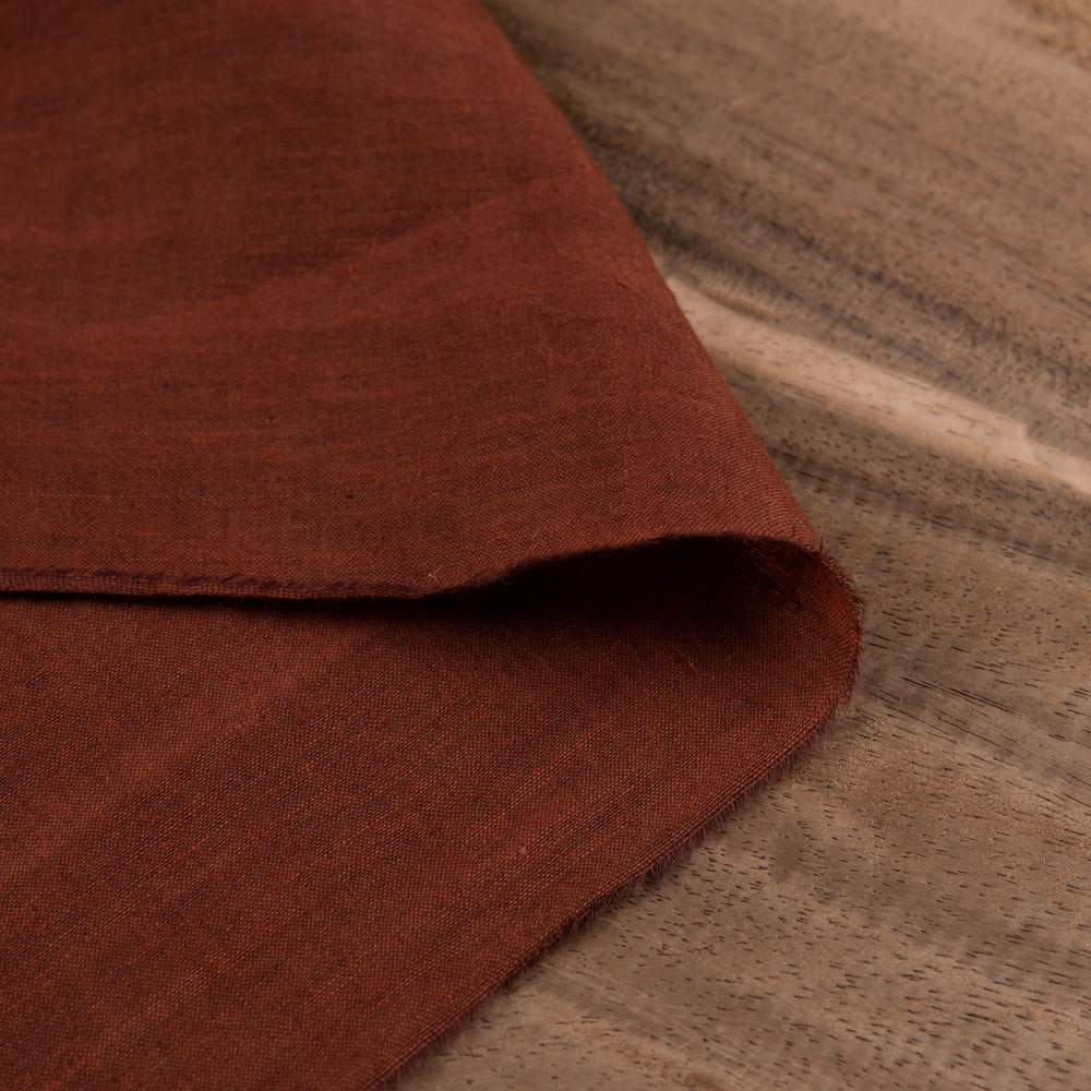 Plain Brown Khadi Cotton 69 GSM Handwoven Fabric