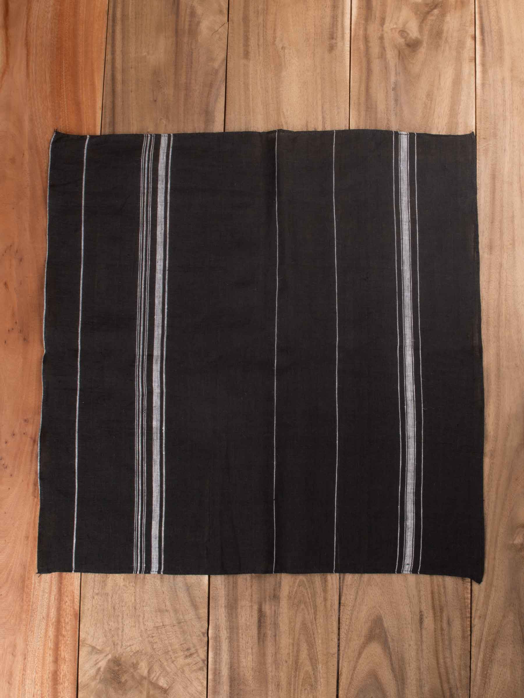 White Striped Handwoven Linen Table Napkin