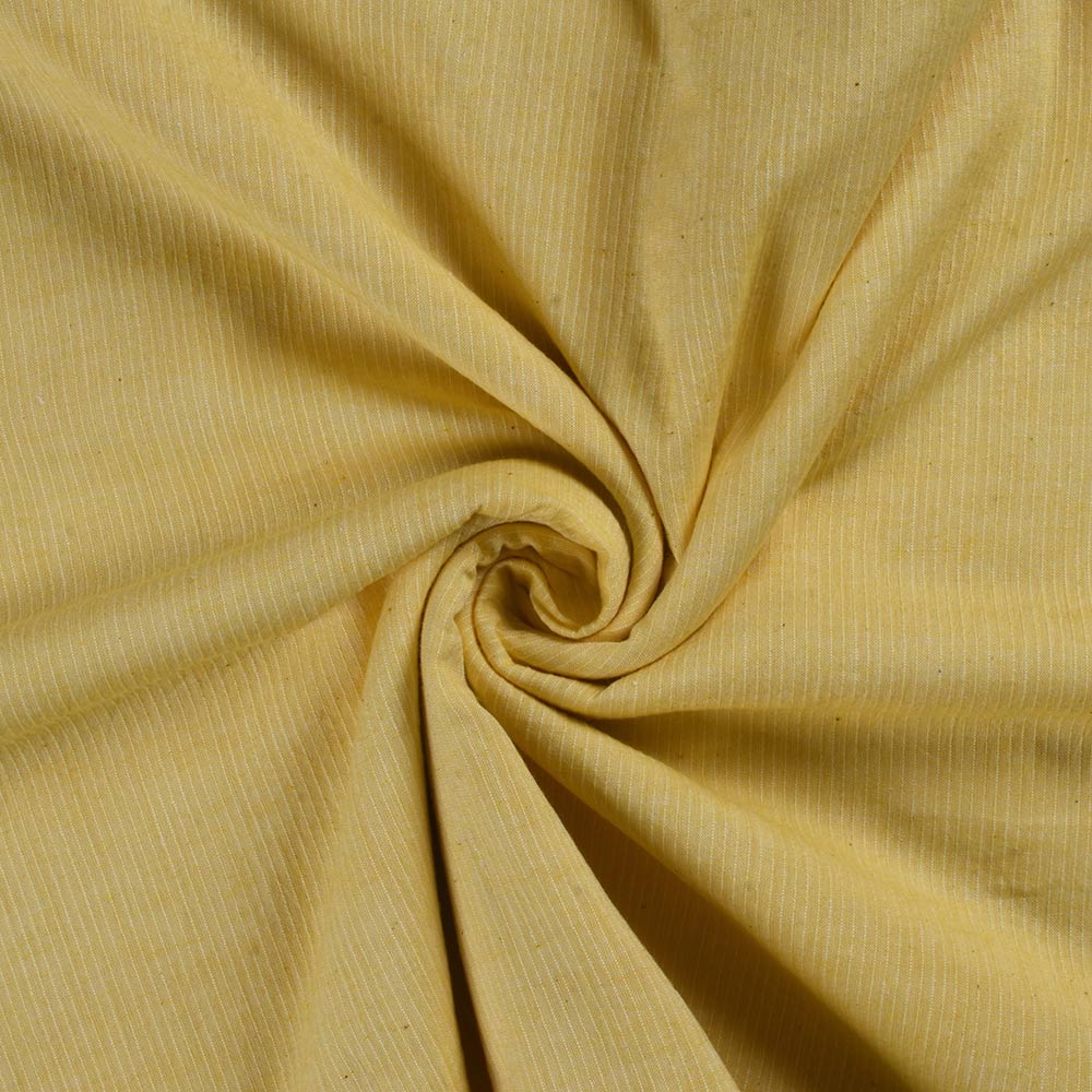 Stripe Light Yellow Pure Cotton 90 GSM Handwoven Fabric