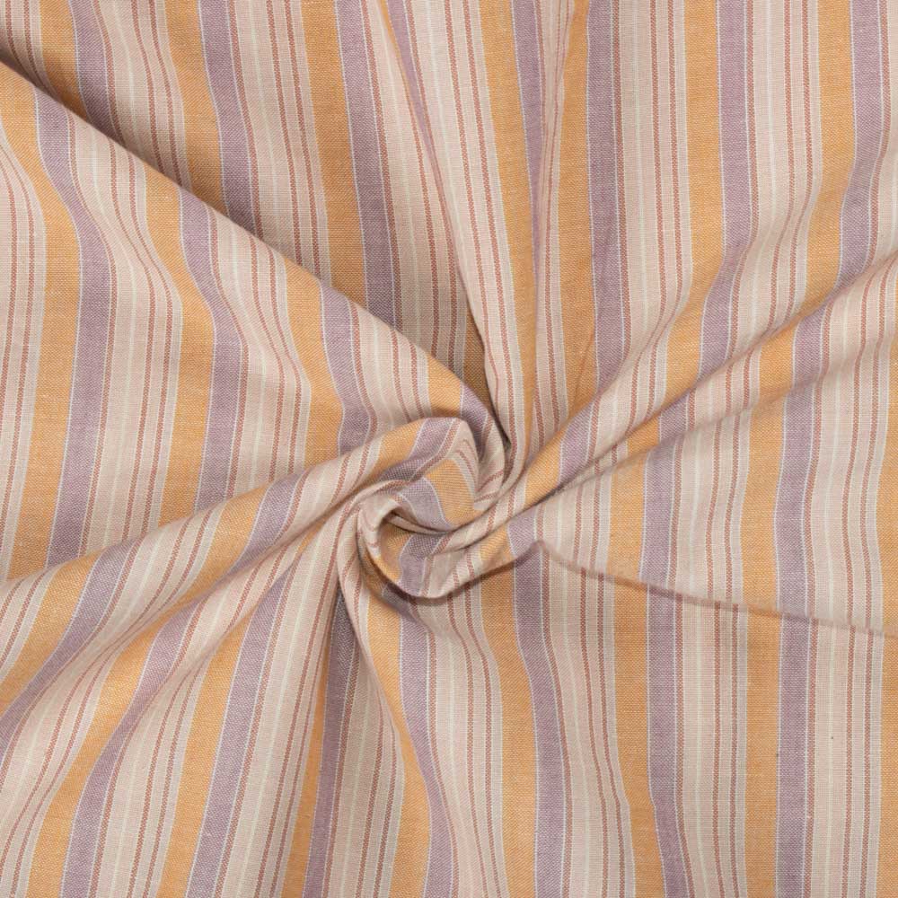 Stripe Multicolor Pure Cotton 85 GSM Handwoven Fabric 384