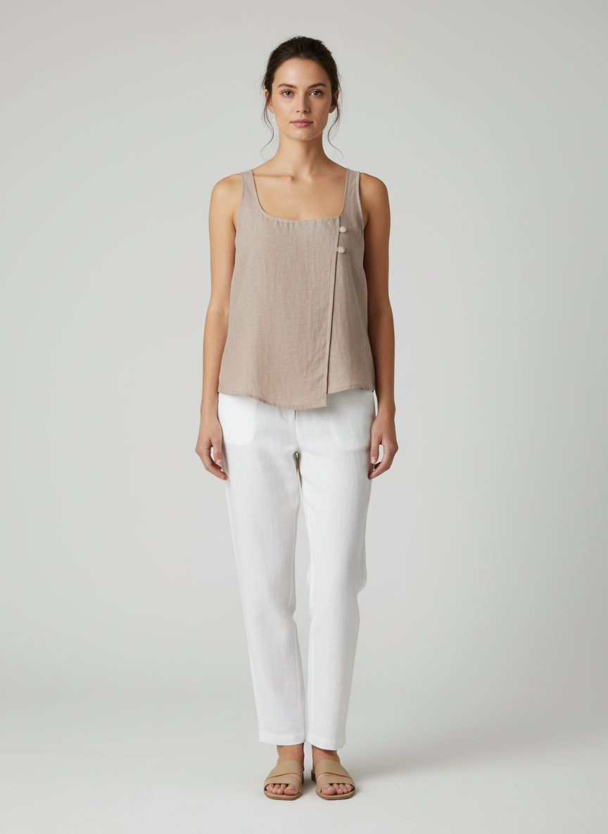 Sleeveless Asymmetric Top