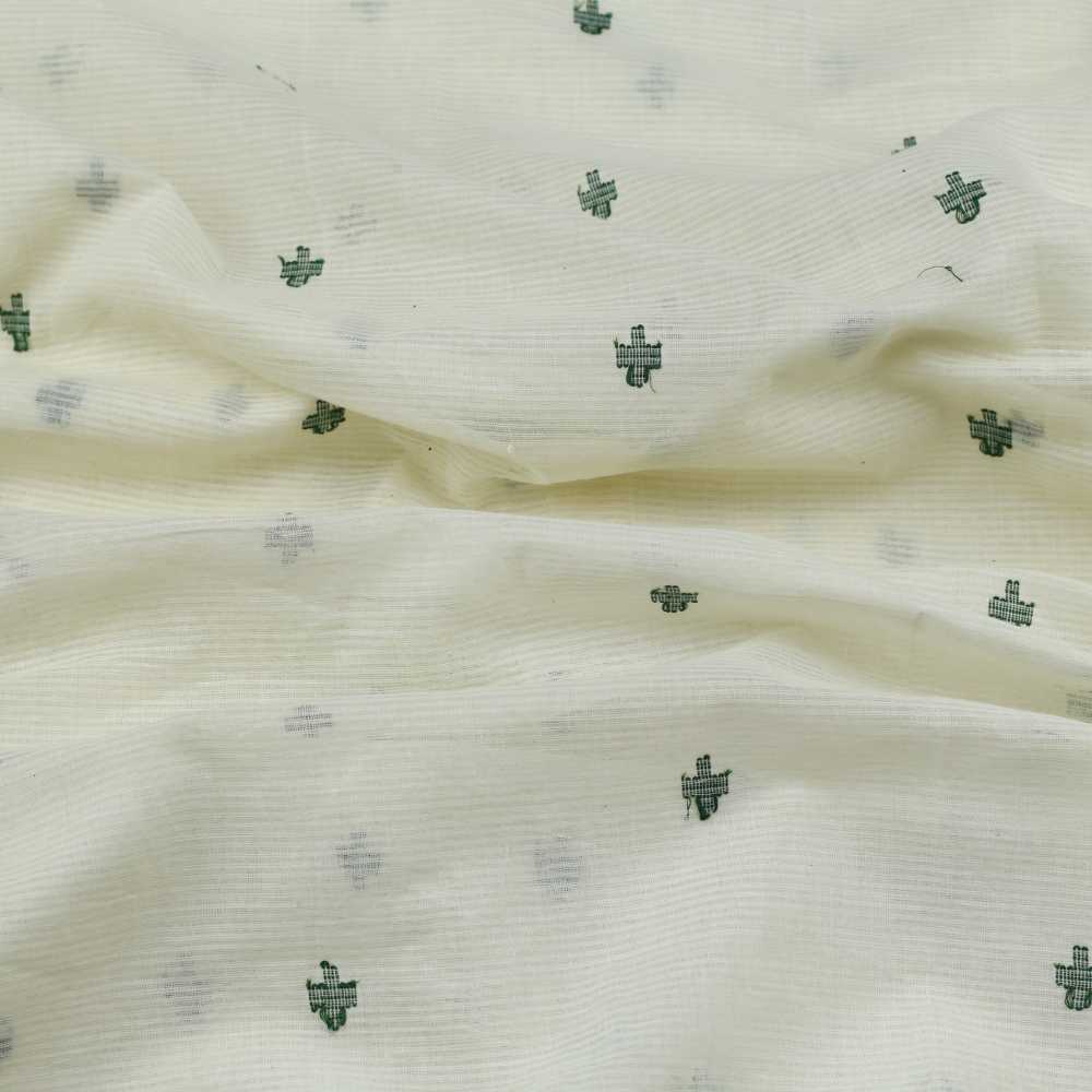 GEOMETRIC CREME JAMDANI PURE COTTON 55 GSM FABRIC 116
