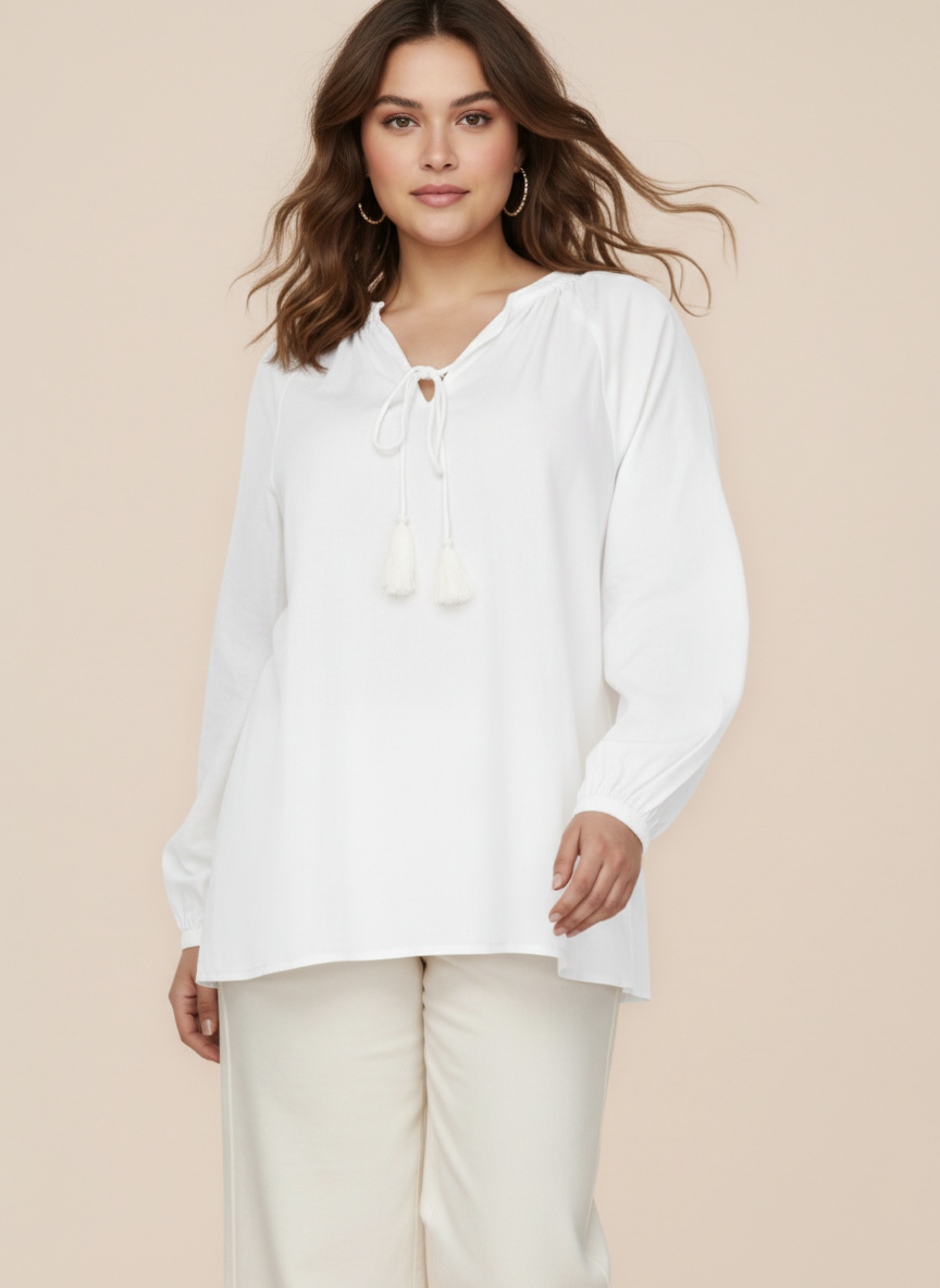 V-Neck With Ties Lose Fit Top