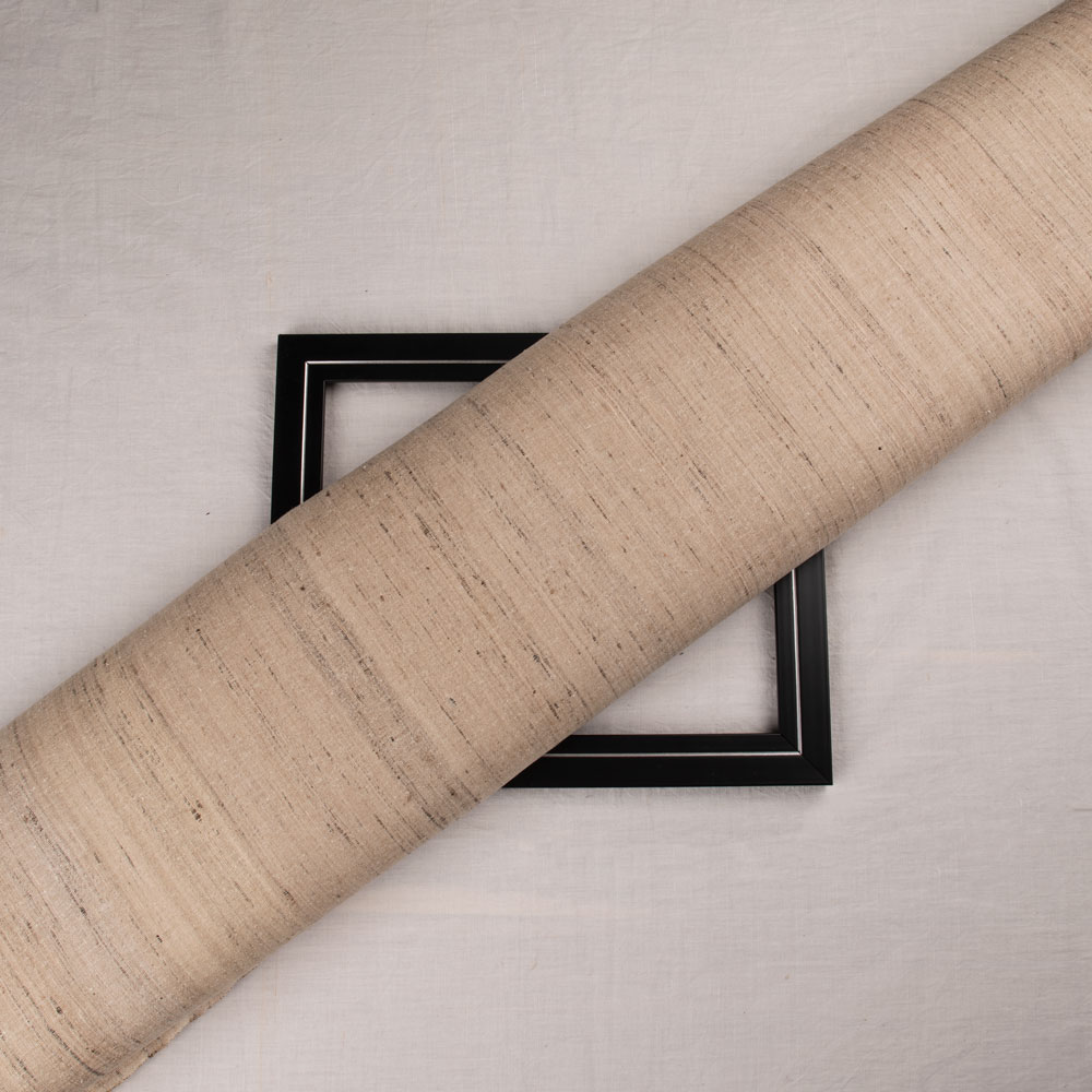 Plain Natural Ketya & Matka Silk Blend 198 GSM Handwoven Fabric