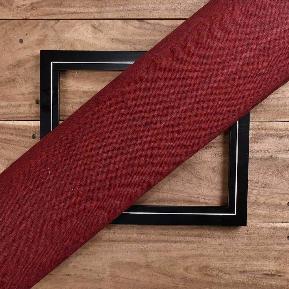 Chambray Red Pure Cotton 110 GSM Handwoven Fabric 26