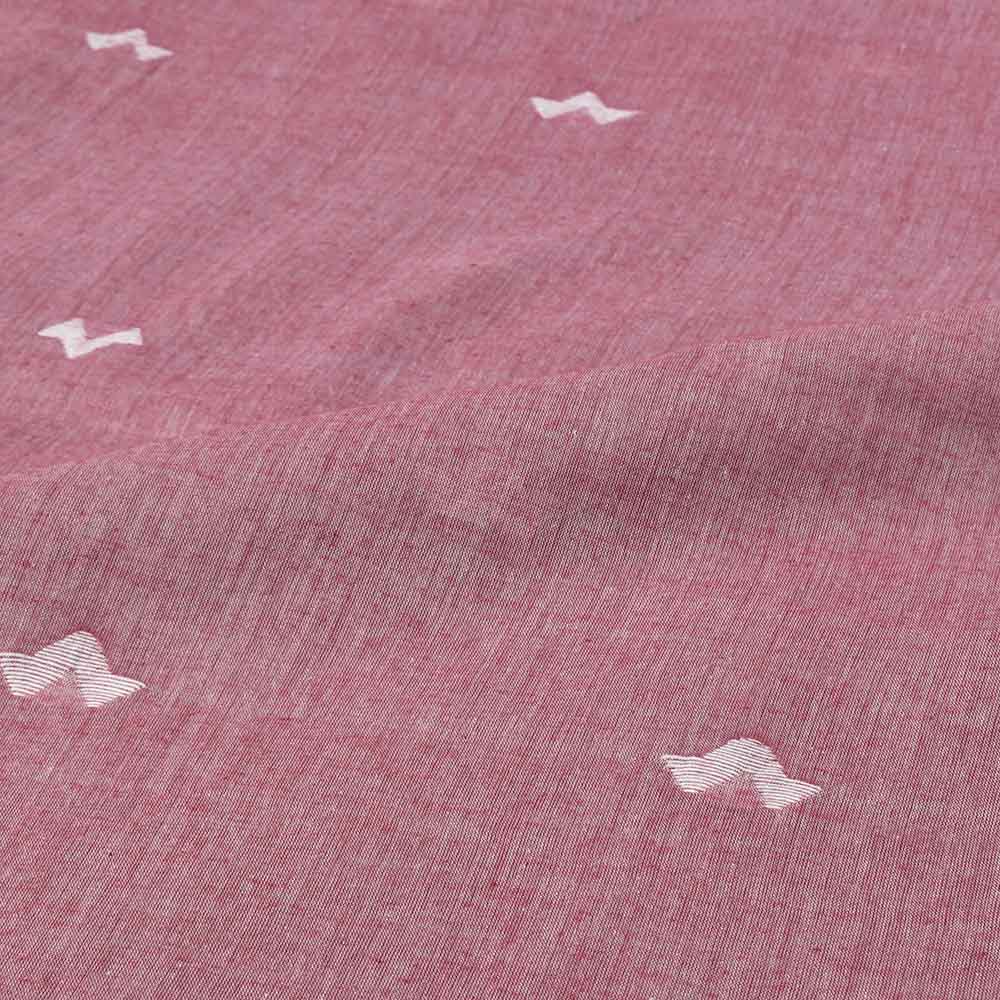 GEOMETRIC MAROON JAMDANI PURE COTTON 55 GSM HANDWOVEN FABRIC 311