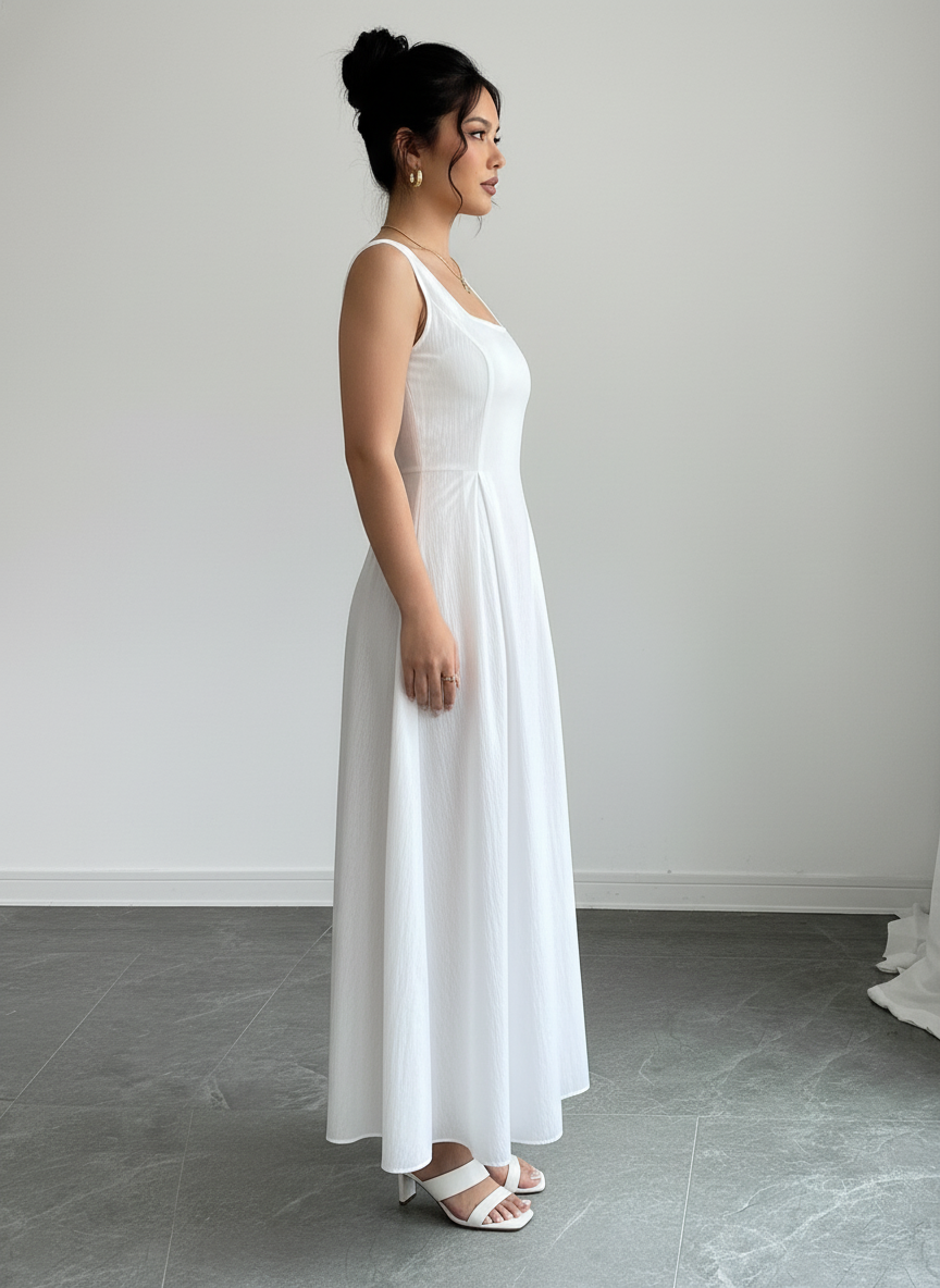 Long Maxi Dress with Back-Tie 