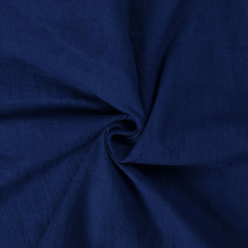 Plain Blue Pure Cotton 195 GSM Handwoven Fabric