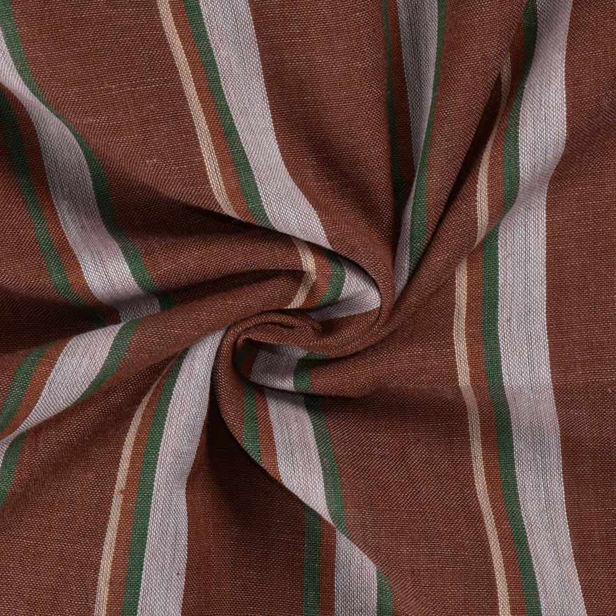 Stripe Brown Pure Cotton 75 GSM Handwoven Fabric