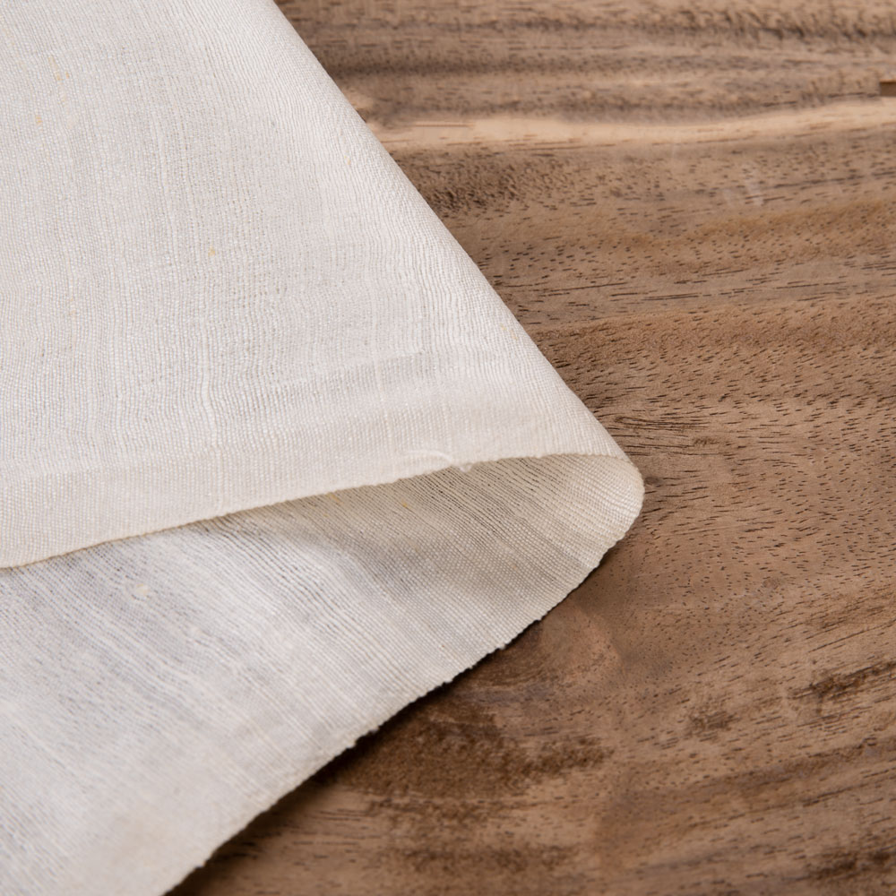 Plain Natural Tussar & Matka Silk Blend 78 GSM Handwoven Fabric