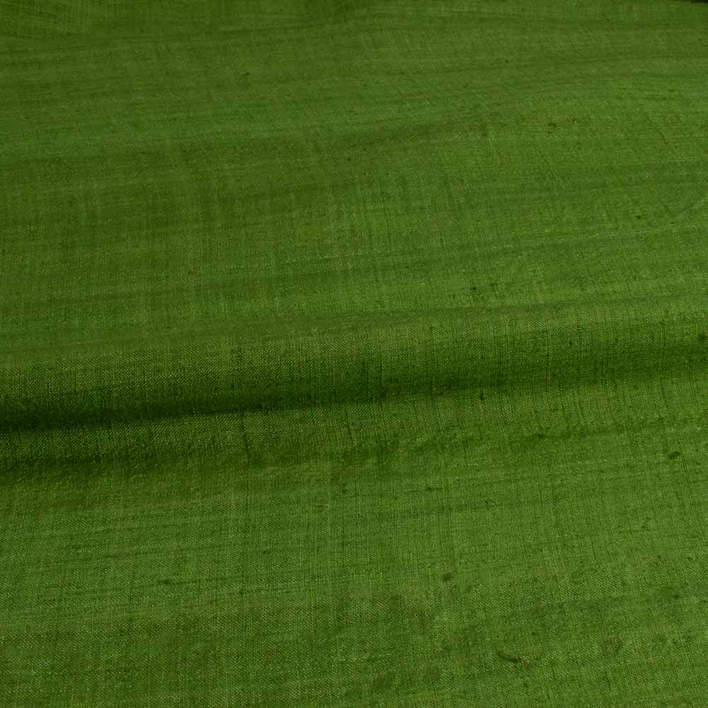 Plain Green Pure Matka 110 GSM Handwoven Fabric 25