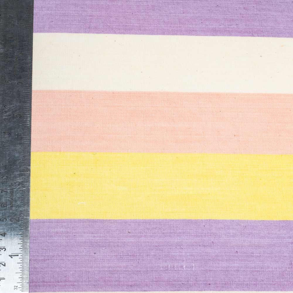 STRIPE MULTICOLOUR PURE COTTON 133 GSM HANDWOVEN FABRIC
